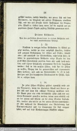 Dritter Abschnitt. Von den praktischen Operationen in einigen Beispielen und der dabei anzuwendenden Vorsicht