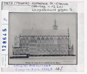 Metz, Kathedrale St. Etienne, Längsschnitt gegen S