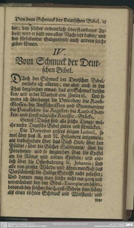 IV. Vom Schmuck der Deutschen Bibel
