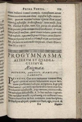 Progymnasma Alterum Et Quadragesimum. Ænigmata.