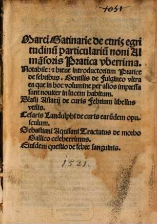 De curis egritudinum particularium Noni Almansoris Practica