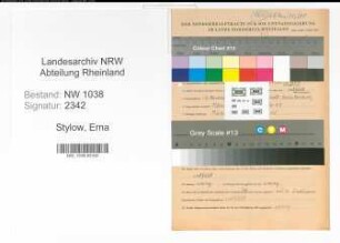 Entnazifizierung Erna Stylow , geb. 12.11.1901 (Lehrerin)