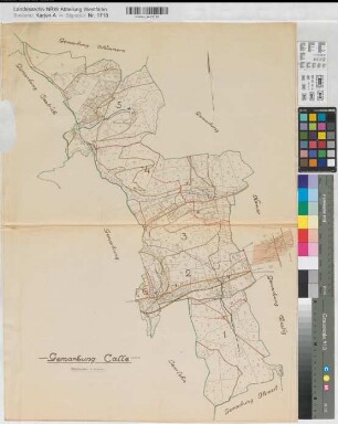 Calle (Iserlohn) neue Grenze zur Gemarkung Iserlohn 1929 1 : 10 000 65 x 47,5 farb. Einzeichnung in Pause Regierung Arnsberg Nr. 17783