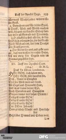 XV. Auff der Apostel-Tage.