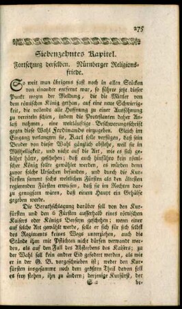 Siebenzehntes Kapitel. Fortsetzung derselben. Nürnberger Religionsfriede