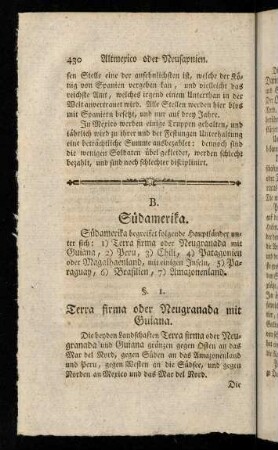 430-442, §. 1. Terra firma oder Neugranada mit Guiana.; §. 2. Peru.