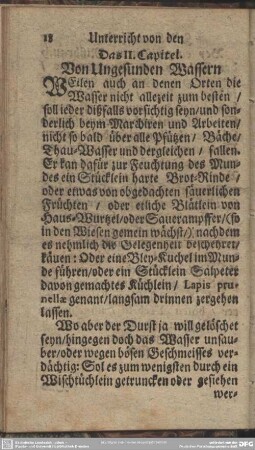 Das II. Capitel. Von Ungesunden Wassern