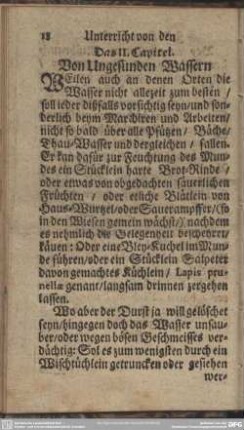 Das II. Capitel. Von Ungesunden Wassern