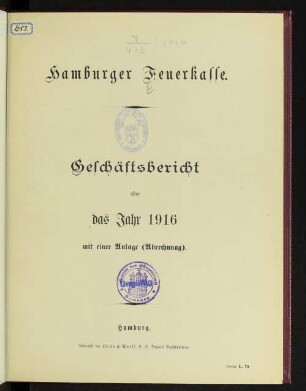 1916: Geschäftsbericht