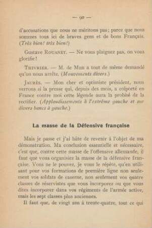 La masse de la Défensive francaise