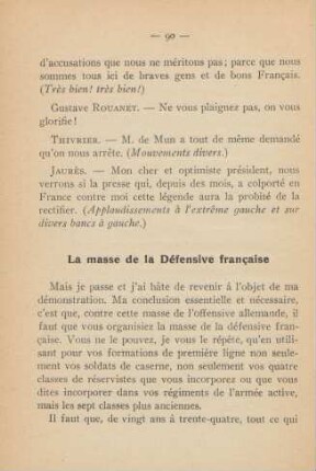 La masse de la Défensive francaise