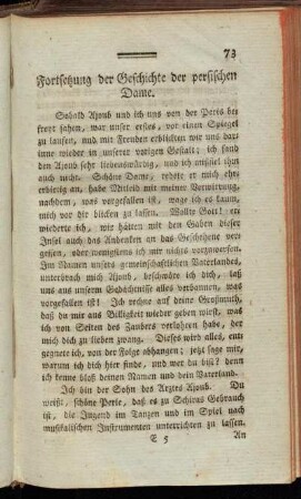 Fortsetzung der Geschichte der persischen Dame.