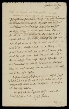 Brief von Wilhelm Grimm an Amalie Hassenpflug