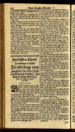Zwölffter Theil/ Die Gesänge vom jüngsten Gericht/... - Neuer Anhang. Bitt- und Buß-Gesänge.