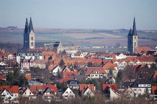 Kreisstadt am Harzrand - Halberstadt : Stadtübersicht von den Spiegelsbergen aus. Aufgenommen in Halberstadt Mitte Februar 2008