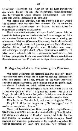 2. Magisch-quadratische Formulierung des Perisomas.