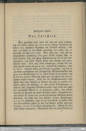 Fünfzehntes Kapitel. Das Zurichten