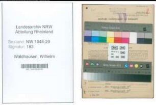 Entnazifizierung Wilhelm Waldhausen , geb. 20.07.1887 (Beamter)