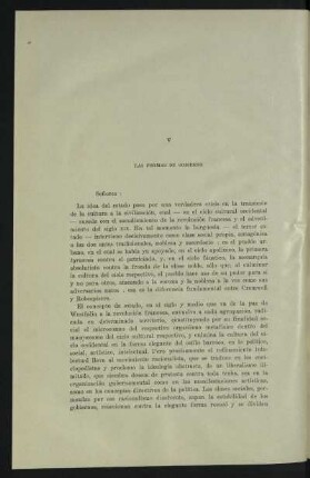 V - Las formas de gobierno