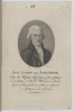Bildnis des Aug. Ludw. von Schlözer