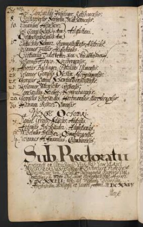 Winterhalbjahr 1623/1624. Rektorat Johann Ulrich Pregi(t)zer