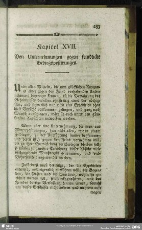Kapitel XVII. Von Unternehmungen gegen feindliche Gebirgspostirungen