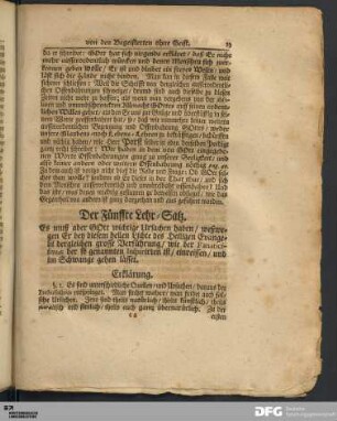 Der Fünffte Lehr-Satz.