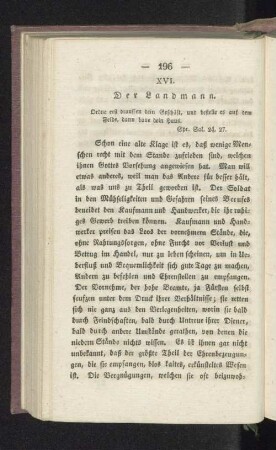 XVI. Der Landmann.