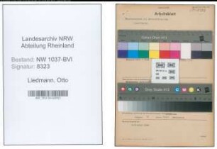 Entnazifizierung Otto Liedmann , geb. 03.05.1908 (Baecker)