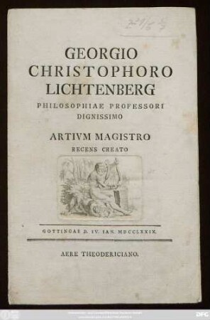 Georgio Christophoro Lichtenberg Philosophiae Professori Dignissimo Artivm Magistro Recens Creato