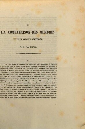 De la comparaison des membres chez les animaux vertébrés