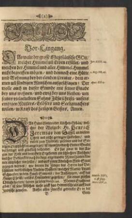 Gedächtniß- Oder Einweyhungs-Predigt