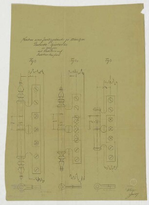 Thiersch, Friedrich von; München; Justizpalast - Türbänder (Schnitte)