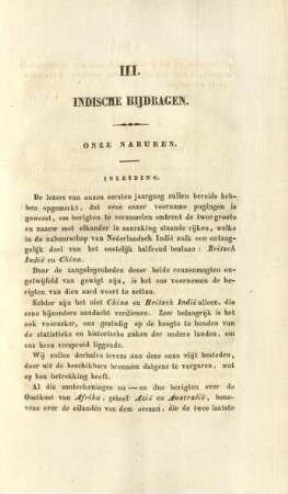 III. Indische Bijdragen
