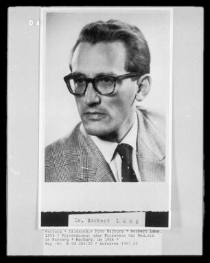 Norbert Lang, 1956-? Privatdozent oder Professor der Medizin in Marburg