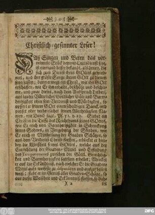Christlich-gesinnter Leser!