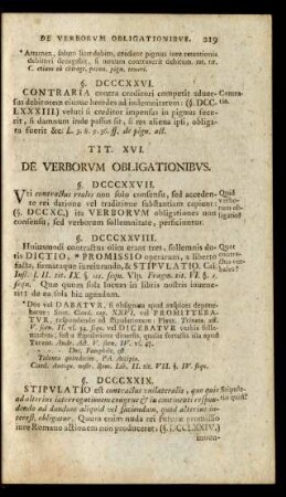 Tit. XVI. De Verborum Obligationibus