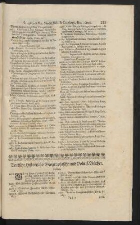Teutsche Historische/ Geographische und Politis. Bücher