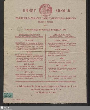 1897,Frühjahr: Ausstellungs-Programm Frühjahr 1897
