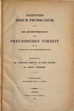 Scriptores rerum Prussicarum, 5
