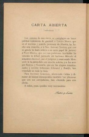 Carta abierta