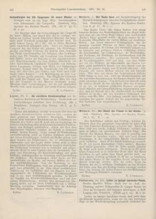 436 [Rezension] Wichern, Johann Hinrich, Der Dienst der Frauen in der Kirche. 3. Aufl