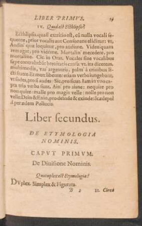 Liber secundus. De Etymologia Nominis.