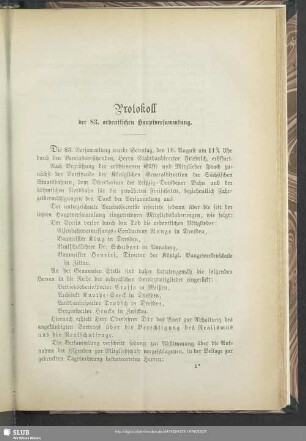 Protokoll der 83. ordentlichen Hauptversammlung