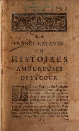 La France Galante, Ou Histoires Amoureuses De La Cour