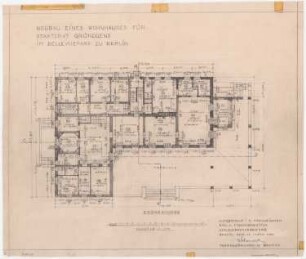 Neubau eines Wohnhauses für Staatsrat Gründgens im Bellevuepark, Berlin: Grundriss Erdgeschoß 1:100