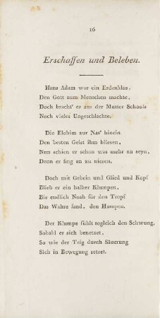 Erschaffen und Beleben