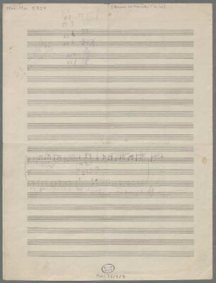 2 Deutsche Gesänge, Bariton, orch, Bariton, orch, Coro maschile, op. 25/1, Sketches - BSB Mus.ms. 9724 : [without title]