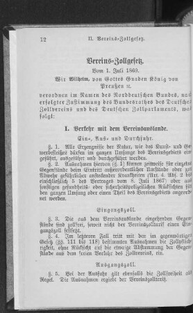 II. Vereins-Zollgesetz.