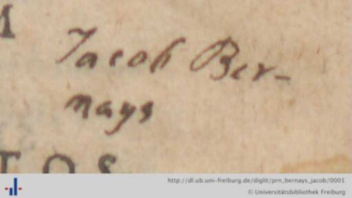 [Provenienz]: Bernays, Jacob